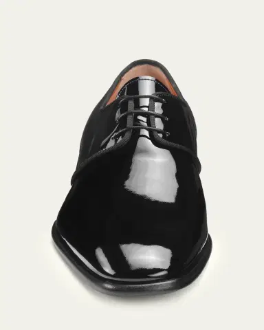 Santoni Men's Patent Leather Grosgrain-Trim Derby Shoes | Thumbnail 8 Santoni Men's Patent Leather Grosgrain-Trim Derby Shoes | Thumbnail 8
