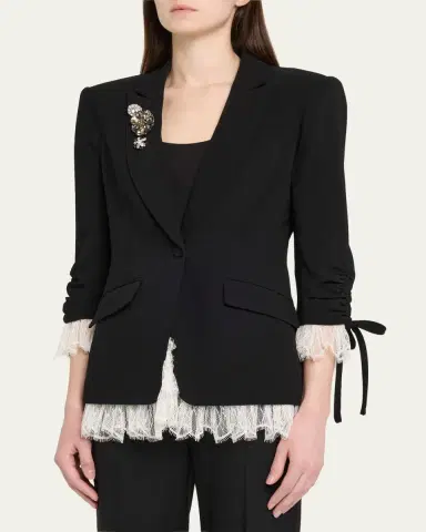 Cinq à Sept Roxie Blazer w/ Lace | Thumbnail 4 Cinq à Sept Roxie Blazer w/ Lace | Thumbnail 4