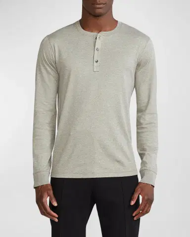 Ralph Lauren Purple Label Men 's Long-Sleeve Henley Shirt | Thumbnail 3 Ralph Lauren Purple Label Men 's Long-Sleeve Henley Shirt | Thumbnail 3