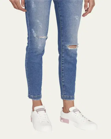 Dolce & Gabbana Portofino Bicolor Logo Low-Top Sneakers | Thumbnail 2 Dolce & Gabbana Portofino Bicolor Logo Low-Top Sneakers | Thumbnail 2