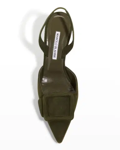 Manolo Blahnik Maysli Suede Bow Slingback Pumps | Thumbnail 4 Manolo Blahnik Maysli Suede Bow Slingback Pumps | Thumbnail 4