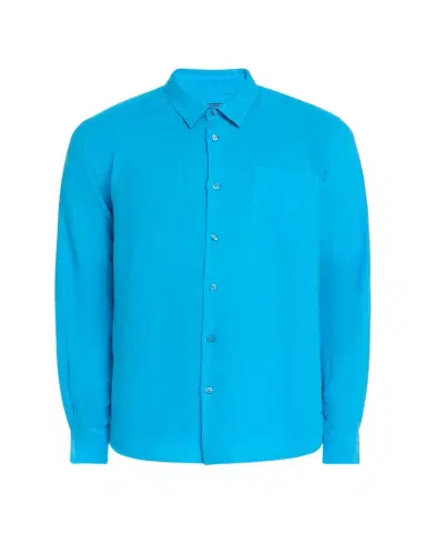 Vilebrequin Men's Caroubis Solid Linen Sport Shirt | Thumbnail 1 Vilebrequin Men's Caroubis Solid Linen Sport Shirt | Thumbnail 1