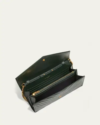 Saint Laurent YSL Monogram Large Wallet on Chain in Grained Leather | Thumbnail 12 Saint Laurent YSL Monogram Large Wallet on Chain in Grained Leather | Thumbnail 12