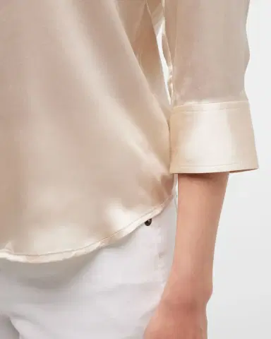 L'AGENCE Dani Silk Satin 3/4-Sleeve Button-Down Blouse | Thumbnail 5 L'AGENCE Dani Silk Satin 3/4-Sleeve Button-Down Blouse | Thumbnail 5