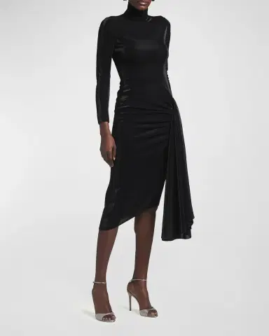 Giorgio Armani Draped Iridescent Jersey Midi Dress | Thumbnail 2 Giorgio Armani Draped Iridescent Jersey Midi Dress | Thumbnail 2