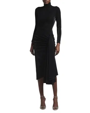 Giorgio Armani Draped Iridescent Jersey Midi Dress | Thumbnail 1 Giorgio Armani Draped Iridescent Jersey Midi Dress | Thumbnail 1