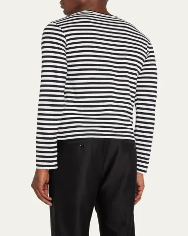 Comme des Garçons Men's Striped T-Shirt with Small Heart | Thumbnail 3 Comme des Garçons Men's Striped T-Shirt with Small Heart | Thumbnail 3