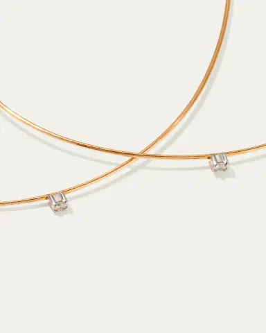 Lana 14K Gold Large Upside Down Hoops with Diamonds | Thumbnail 3 Lana 14K Gold Large Upside Down Hoops with Diamonds | Thumbnail 3