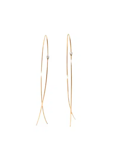 Lana 14K Gold Large Upside Down Hoops with Diamonds | Thumbnail 1 Lana 14K Gold Large Upside Down Hoops with Diamonds | Thumbnail 1