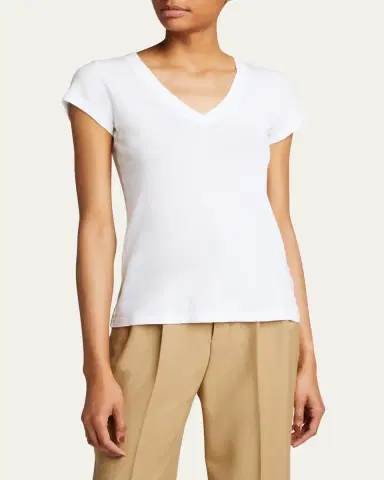 L'Agence Becca V-Neck Short-Sleeve Tee | Thumbnail 4 L'Agence Becca V-Neck Short-Sleeve Tee | Thumbnail 4