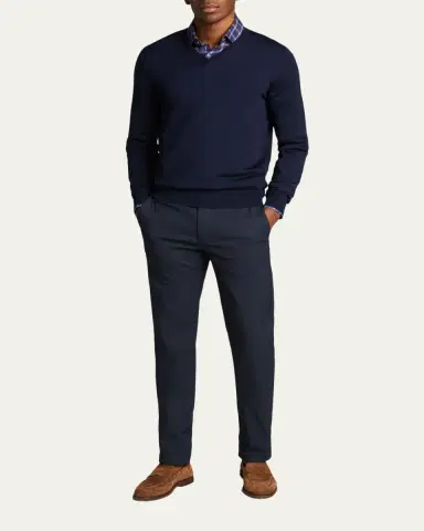 Bergdorf Goodman Men's Solid Cashmere V-Neck Sweater | Thumbnail 2 Bergdorf Goodman Men's Solid Cashmere V-Neck Sweater | Thumbnail 2