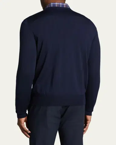 Bergdorf Goodman Men's Solid Cashmere V-Neck Sweater | Thumbnail 3 Bergdorf Goodman Men's Solid Cashmere V-Neck Sweater | Thumbnail 3