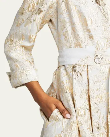 Rickie Freeman for Teri Jon Metallic Brocade Shirtdress Gown | Thumbnail 5 Rickie Freeman for Teri Jon Metallic Brocade Shirtdress Gown | Thumbnail 5