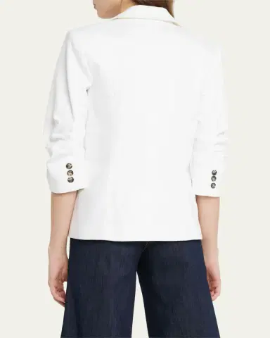 Cinq à Sept Khloe 3/4-Sleeve White Denim Blazer | Thumbnail 3 Cinq à Sept Khloe 3/4-Sleeve White Denim Blazer | Thumbnail 3