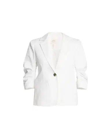 Cinq à Sept Khloe 3/4-Sleeve White Denim Blazer | Thumbnail 1 Cinq à Sept Khloe 3/4-Sleeve White Denim Blazer | Thumbnail 1