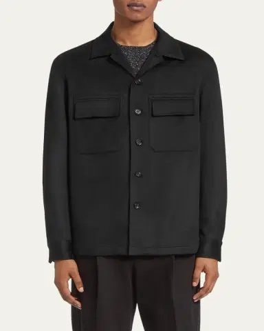 Zegna Men's Cashmere Overshirt | Thumbnail 4 Zegna Men's Cashmere Overshirt | Thumbnail 4