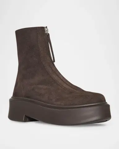 The Row Suede Zip Moto Booties | Thumbnail 2 The Row Suede Zip Moto Booties | Thumbnail 2