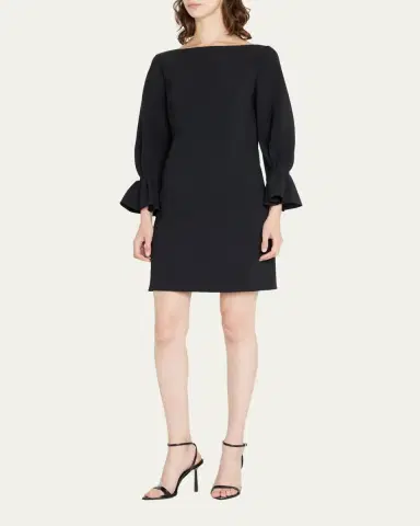 Carolina Herrera Ruffle-Cuff Shift Dress | Thumbnail 4 Carolina Herrera Ruffle-Cuff Shift Dress | Thumbnail 4