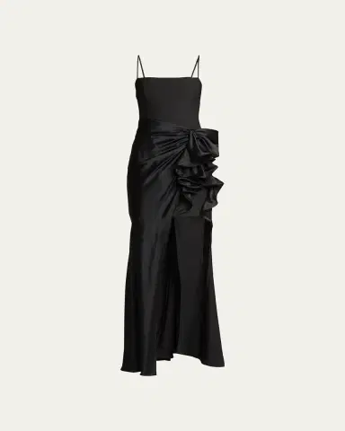 Cinq à Sept Drina Sleeveless Satin Wrap Gown | Thumbnail 5 Cinq à Sept Drina Sleeveless Satin Wrap Gown | Thumbnail 5