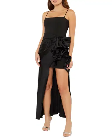 Cinq à Sept Drina Sleeveless Satin Wrap Gown | Thumbnail 1 Cinq à Sept Drina Sleeveless Satin Wrap Gown | Thumbnail 1