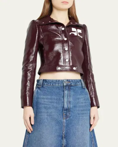 Courrèges Textured Vinyl Crop Jacket | Thumbnail 8 Courrèges Textured Vinyl Crop Jacket | Thumbnail 8