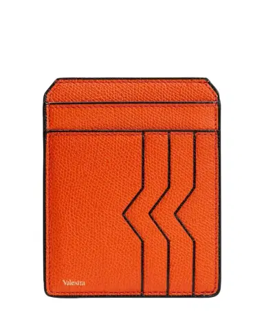 Valextra Men's V-Cut Compact Pebble Leather Card Holder | Thumbnail 1 Valextra Men's V-Cut Compact Pebble Leather Card Holder | Thumbnail 1