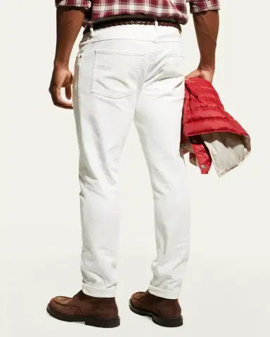 Brunello Cucinelli Men's Bull Denim Skinny-Fit Pants | Thumbnail 3 Brunello Cucinelli Men's Bull Denim Skinny-Fit Pants | Thumbnail 3
