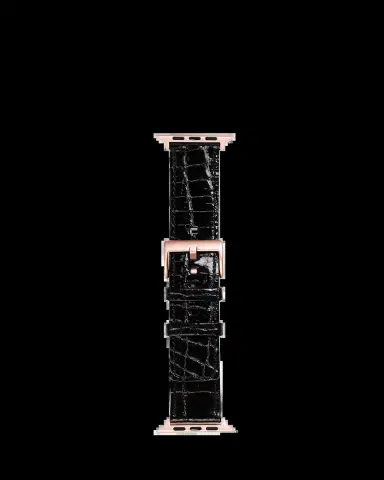 Abas Men's Apple Watch Alligator Watch Strap, Rose Gold Finish | Thumbnail 2 Abas Men's Apple Watch Alligator Watch Strap, Rose Gold Finish | Thumbnail 2