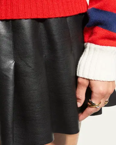 Alice + Olivia Carter Vegan Leather Pleated Mini Skirt | Thumbnail 5 Alice + Olivia Carter Vegan Leather Pleated Mini Skirt | Thumbnail 5