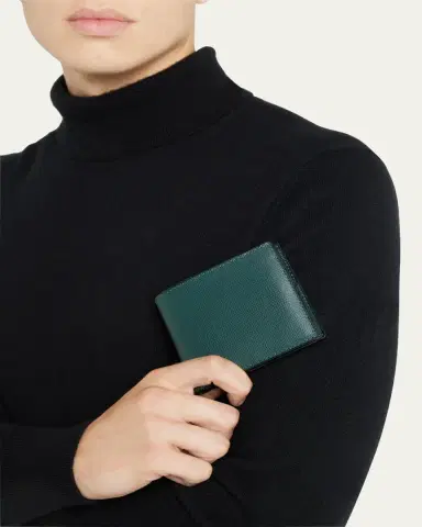Valextra Men's Leather V-Cut Bifold Wallet | Thumbnail 5 Valextra Men's Leather V-Cut Bifold Wallet | Thumbnail 5