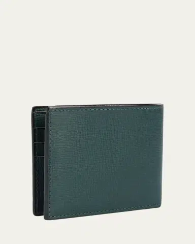 Valextra Men's Leather V-Cut Bifold Wallet | Thumbnail 6 Valextra Men's Leather V-Cut Bifold Wallet | Thumbnail 6
