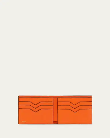 Valextra Men's Leather V-Cut Bifold Wallet | Thumbnail 9 Valextra Men's Leather V-Cut Bifold Wallet | Thumbnail 9