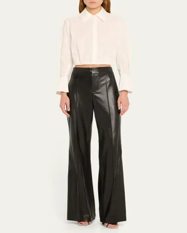 Alice + Olivia Dylan High-Waist Faux-Leather Pants | Thumbnail 2 Alice + Olivia Dylan High-Waist Faux-Leather Pants | Thumbnail 2