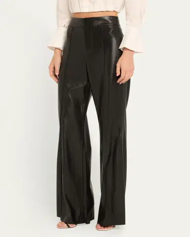 Alice + Olivia Dylan High-Waist Faux-Leather Pants | Thumbnail 4 Alice + Olivia Dylan High-Waist Faux-Leather Pants | Thumbnail 4