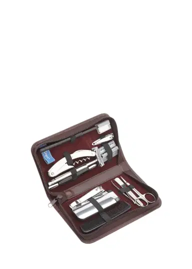 ROYCE New York Monogrammed Leather Travel Grooming Toiletry Kit, Personalized | Thumbnail 1 ROYCE New York Monogrammed Leather Travel Grooming Toiletry Kit, Personalized | Thumbnail 1