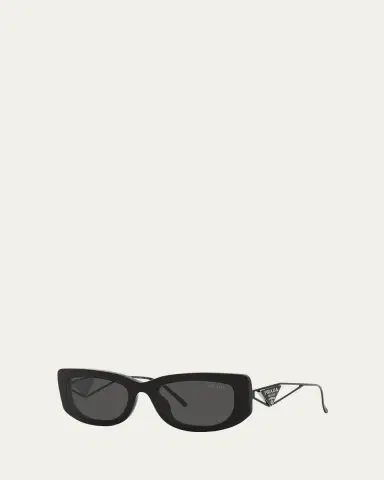 Prada Triangle Logo Rectangle Acetate & Metal Sunglasses | Thumbnail 2 Prada Triangle Logo Rectangle Acetate & Metal Sunglasses | Thumbnail 2