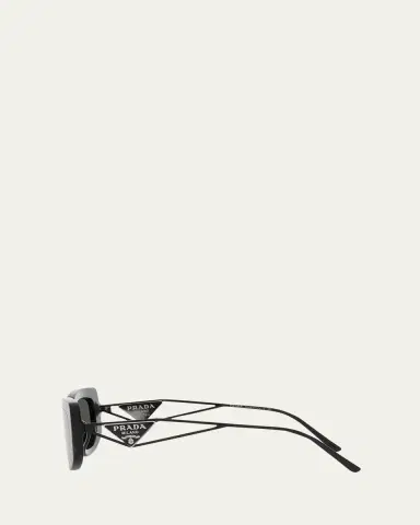 Prada Triangle Logo Rectangle Acetate & Metal Sunglasses | Thumbnail 3 Prada Triangle Logo Rectangle Acetate & Metal Sunglasses | Thumbnail 3