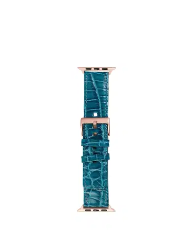 Abas Men's Apple Watch Alligator Watch Strap, Rose Gold Finish | Thumbnail 1 Abas Men's Apple Watch Alligator Watch Strap, Rose Gold Finish | Thumbnail 1