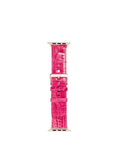 Abas Men's Apple Watch Alligator Watch Strap, Rose Gold Finish | Thumbnail 1 Abas Men's Apple Watch Alligator Watch Strap, Rose Gold Finish | Thumbnail 1
