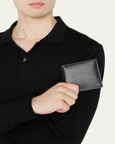 Valextra Men's Leather V-Cut Bifold Wallet | Thumbnail 2 Valextra Men's Leather V-Cut Bifold Wallet | Thumbnail 2