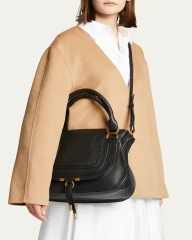 Chloé Marcie Medium Double Carry Satchel Bag in Grained Leather | Thumbnail 2 Chloé Marcie Medium Double Carry Satchel Bag in Grained Leather | Thumbnail 2