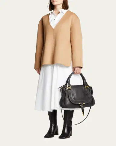 Chloé Marcie Medium Double Carry Satchel Bag in Grained Leather | Thumbnail 5 Chloé Marcie Medium Double Carry Satchel Bag in Grained Leather | Thumbnail 5
