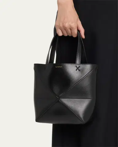 LOEWE Puzzle Fold Mini Tote Bag in Shiny Leather | Thumbnail 2 LOEWE Puzzle Fold Mini Tote Bag in Shiny Leather | Thumbnail 2