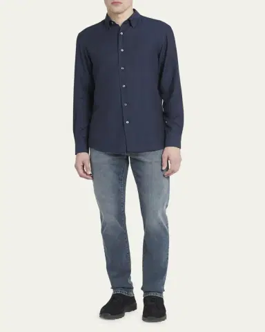 ZEGNA Men's Cashmere-Cotton Cashco Sport Shirt | Thumbnail 2 ZEGNA Men's Cashmere-Cotton Cashco Sport Shirt | Thumbnail 2