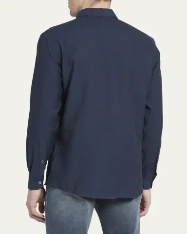ZEGNA Men's Cashmere-Cotton Cashco Sport Shirt | Thumbnail 3 ZEGNA Men's Cashmere-Cotton Cashco Sport Shirt | Thumbnail 3