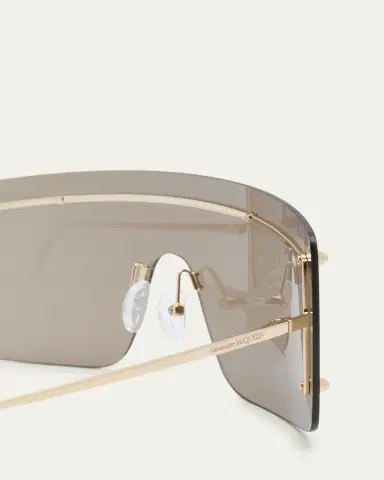 Alexander McQueen Studded Zinc Alloy Shield Sunglasses | Thumbnail 4 Alexander McQueen Studded Zinc Alloy Shield Sunglasses | Thumbnail 4