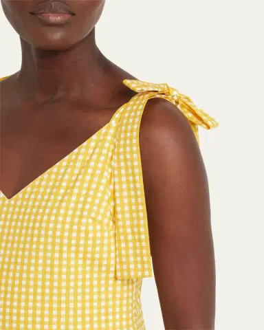 Caroline Constas Arianna Tie-Shoulder Tiered Poplin Maxi Dress | Thumbnail 5 Caroline Constas Arianna Tie-Shoulder Tiered Poplin Maxi Dress | Thumbnail 5