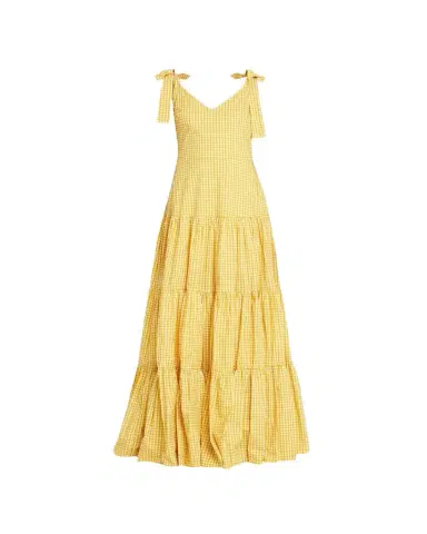 Caroline Constas Arianna Tie-Shoulder Tiered Poplin Maxi Dress | Thumbnail 1 Caroline Constas Arianna Tie-Shoulder Tiered Poplin Maxi Dress | Thumbnail 1
