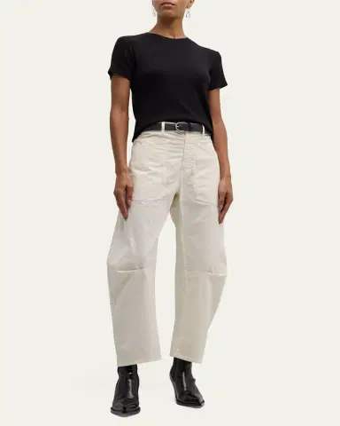 Nili Lotan Shon Mid-Rise Cropped Pants | Thumbnail 2 Nili Lotan Shon Mid-Rise Cropped Pants | Thumbnail 2