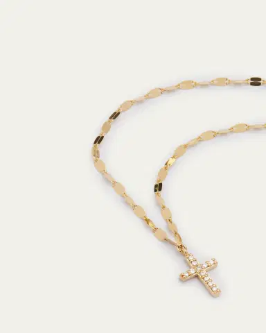 Lana 14K Gold Flawless Mini Cross Pendant Necklace | Thumbnail 3 Lana 14K Gold Flawless Mini Cross Pendant Necklace | Thumbnail 3